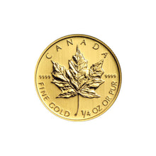 Load image into Gallery viewer, 1/4 oz Random Year Canadian Maple Leaf Gold Coin
