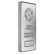 Load image into Gallery viewer, 100 oz Royal Canadian Mint New Style Silver Bar
